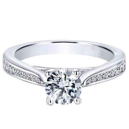 Victoria: Exquisite Solitaire Ring With Accent Diamonds .3.30ct Round Cut Center Diamond
