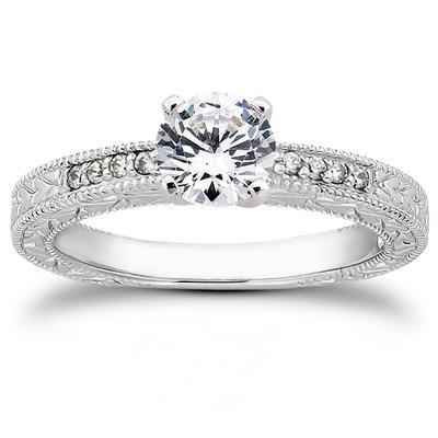 Victoria: Antique .Inspired Diamond Ring With Accents