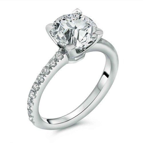 Victoria: Regal Diamond Wedding Ring With Accents .2.40ct Round Solitaire Diamond