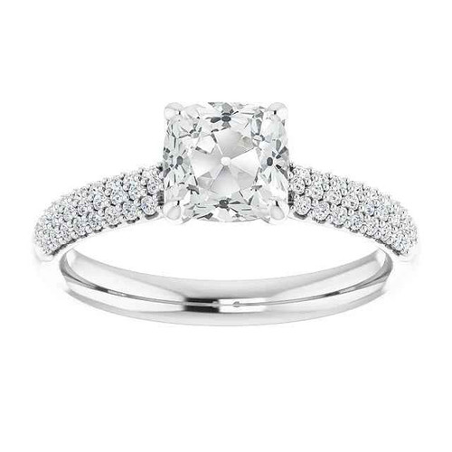 Madrid: Cojín exquisito Anillo de diamantes de corte antiguo .6.50ct diamante natural