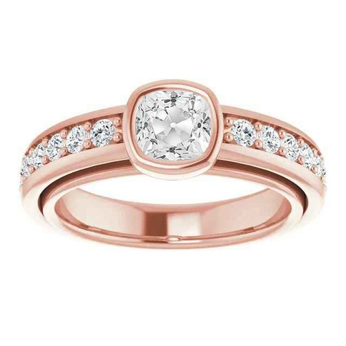 Vienna: Antique Cushion Old Cut Diamond Ring .3.25ct Natural Diamond