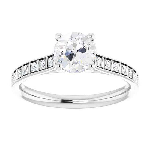 Victoria: Heirloom Diamond Solitaire Ring With Accents .4.50ct Princess & Round Old Cut Diamonds Victoria: Heirloom Diamond Solitaire Ring With Accents .4.50ct Princess & Round Old Cut Diamonds