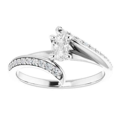 Vienna: Oval Old Mine Cut Diamond Ring .3.50ct Center Stone