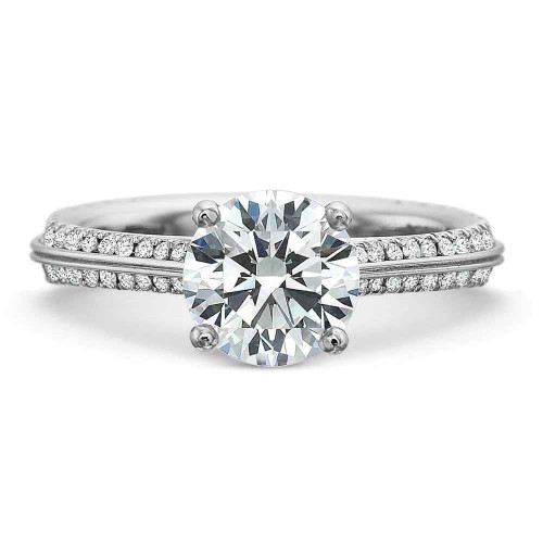 Victoria: Majestic Solitaire Ring With Dazzling Accents .3.85ct Natural Round Diamond