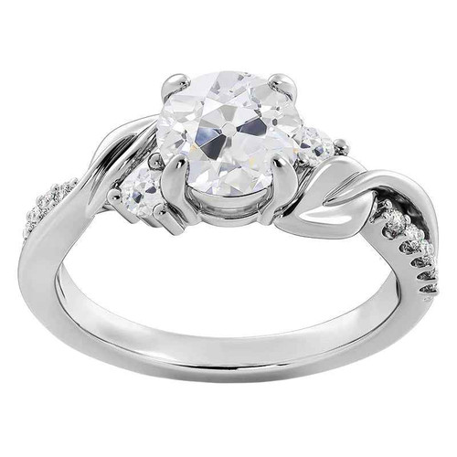 Victoria: Timeless Diamond Solitaire Ring With Vintage Accents .4.00ct Old Mine Cut Diamond