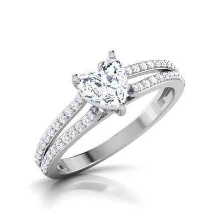 Vienna: Heart & Round Cut Diamond Ring .3.30ct Total