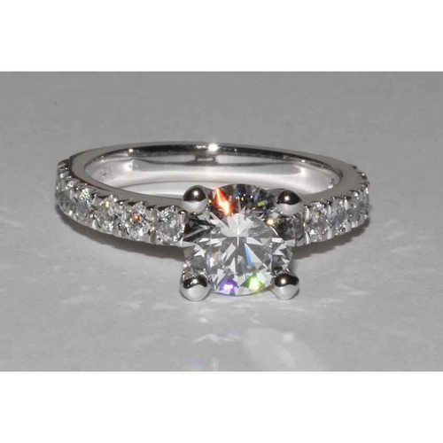 Victoria: Solitaire Diamond Ring With Accent Stones .2.00ct Round Brilliant Center
