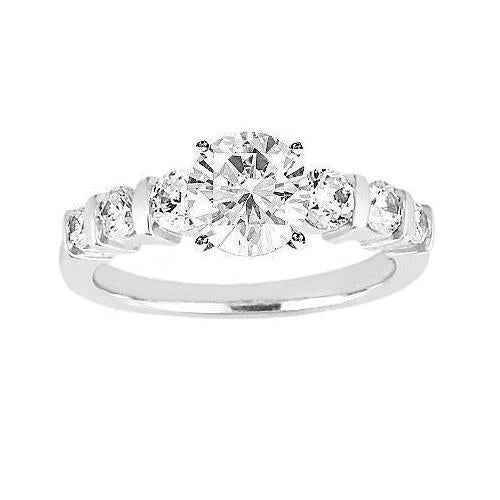 Madrid: Exquisite Diamond Solitaire Ring With Accent Brilliance .1.51ct Round Diamond