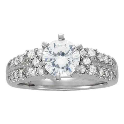 Artemis: Exquisite Diamond Engagement Ring With Accent Stones .2.00ct Round Brilliant Center Diamond