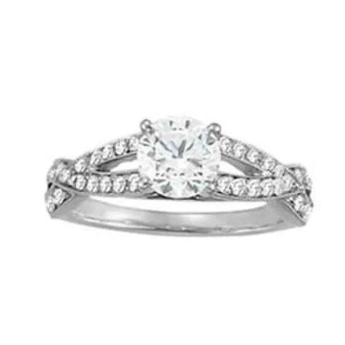 Vienna: Diamond Solitaire Ring With Accents .1.35ct Round Brilliant Diamond