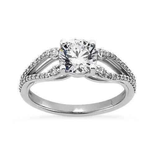 Diana: Exquisite Diamond Solitaire Ring With Accents .2.65ct Round Brilliant Diamond