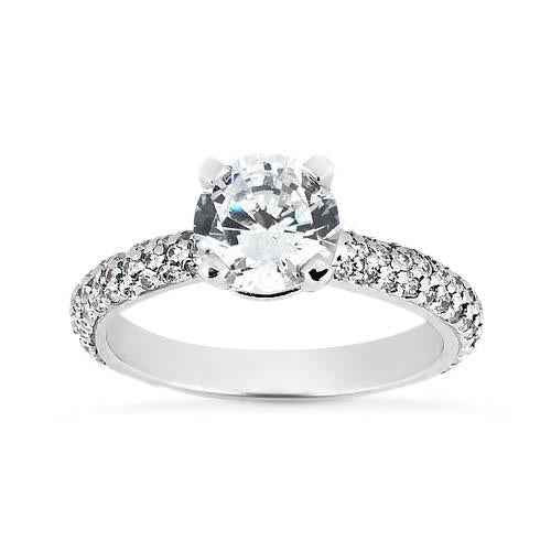 Victoria: Exquisite Solitaire Ring With Accents .1.52ct Round Brilliant Diamond