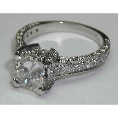 Madrid: Exquisite Princess Cut Diamond Solitaire Ring .3ct G Color VS1 Clarity