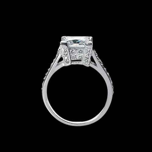 Luksus Princess Cut Diamond Ring, 2.91 Carat Diamond Solitaire, VS1 Princess Diamond Ring, VVS1 Pave Accent Diamonds, F Color Diamond Jewelry, Natural Earth-mined Diamond Ring, Telly White Gold Engagement Ring, Fine Jewelry Investment, High Jewelry Diamond Regor Regal, Certified Diamond Diamond, 14K White Gold Luxury Luxury Ring, Collektor Diamond Solitaire