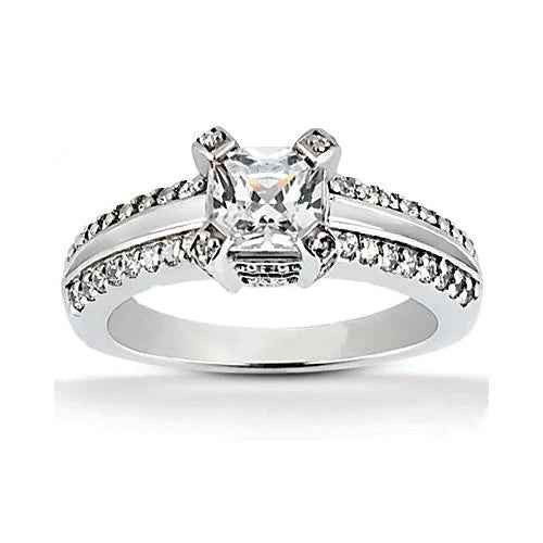 Vienna: Princess Cut Diamond Solitaire Ring .2.20ct Center Diamond