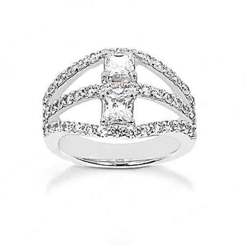 Vienna: Diamond Split Shank Ring .1.40ct Total