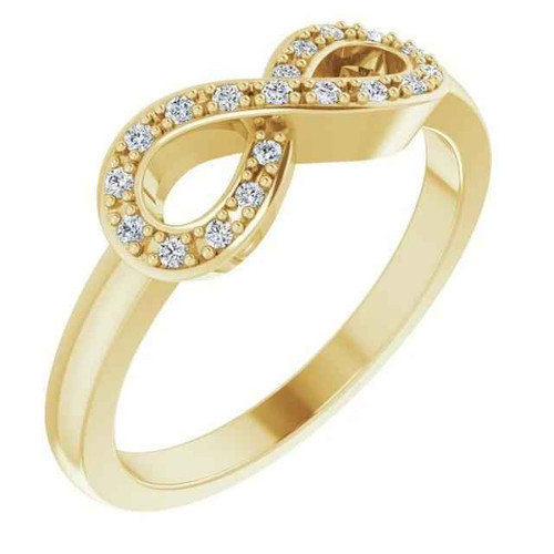 Isabella: Infinity Diamond Promise Ring .1ct Natural Diamond