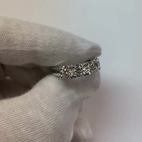 Luxury Diamond Half Eternity Band, 3 Carat Diamond Ring, VS1 Clarity Diamond Band, F Color Diamond Jewelry, Fine Jewelry U Prong Cadren, Natural Earth Mined Diamond Ring, Betpoke Diamond Eternity Band groupe de diamants de qualité héritière