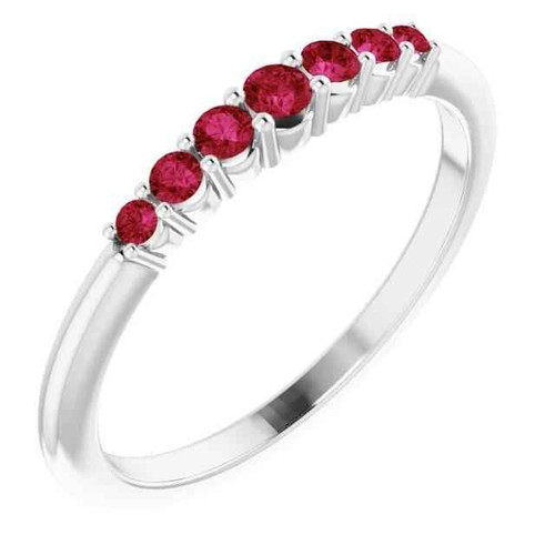 Isabella: Ruby Gemstone Half .Eternity Band
