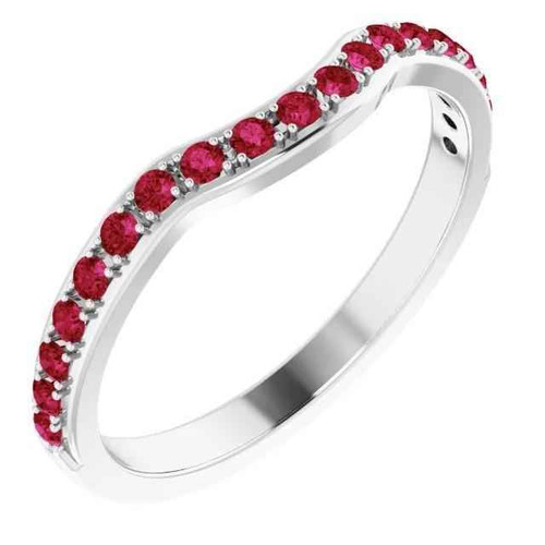 Isabella: Burma Ruby Half .Ternity Band