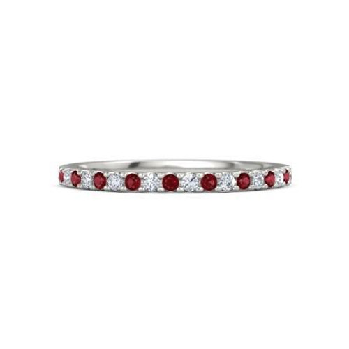 Madrid: Exquise Diamond &amp; Ruby Half. Eternity Band