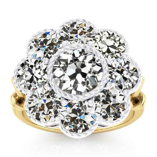 Madrid: Vintage .Inspired Halo Ring With Old Miner Diamonds