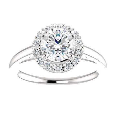 Isabella: Diamond Halo Engagement Ring .1.50ct Round Brilliant Center