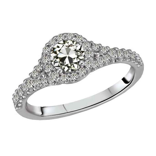Vienna: Antique .Inspired Halo Ring With Old Miner Diamond