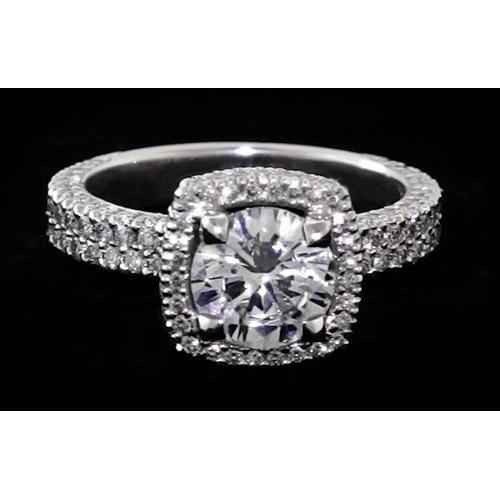 Paris: Exquisite Halo Engagement Ring .3.50ct Round Brilliant Diamond