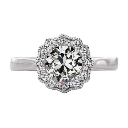 Isabella: Vintage .Inspired Diamond Halo Ring