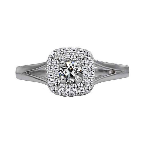 Florence: Vintage .Inspired Halo Ring With Old Mine Cut Diamond