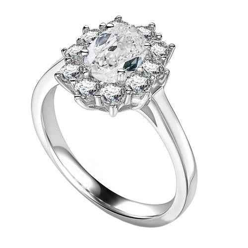 Florence: Exquisite Halo Ring With Old Mine Cut Diamond .2.50ct Cushion Diamond