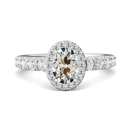 Madrid: Antique .Inspired Halo Ring With Old Mine Cut Diamond