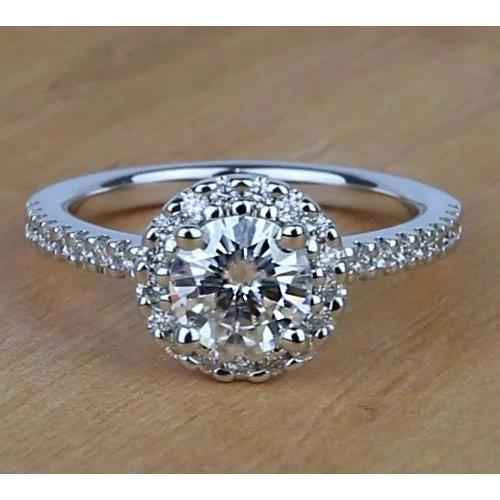 Paris: Exquisite Halo Diamond Engagement Ring .1.58ct Round Brilliant Diamond