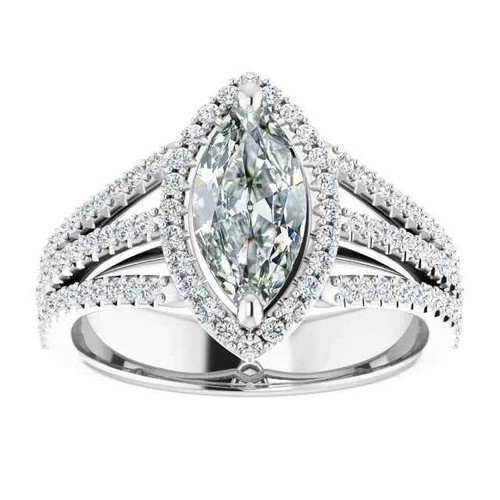 Victoria: Marquise Diamond Halo Ring .6.50ct Old Cut Diamond