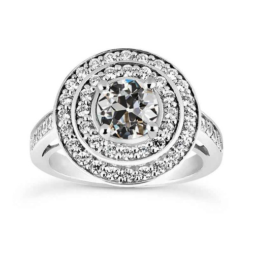 Madrid: Vintage .Inspired Diamond Halo Ring