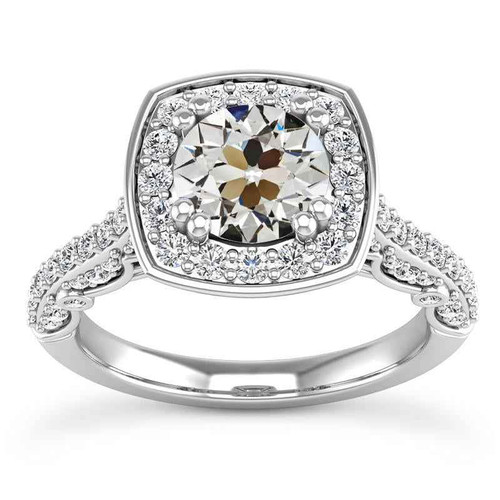Madrid: Vintage .Inspired Diamond Halo Ring