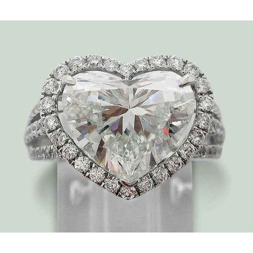 Isabella: Heart Diamond Halo Ring .6.50ct Natural Heart