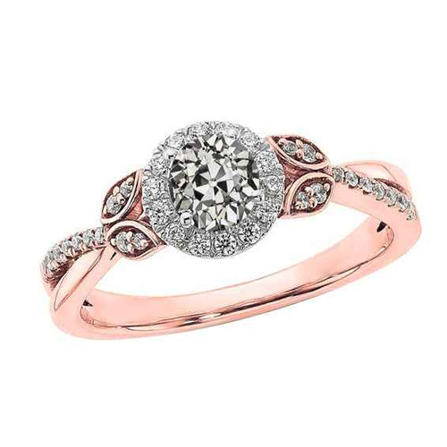 Victoria: Halo Ring With Old Cut Diamond .2.50ct Round Diamond