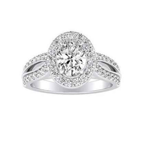 Isabella: Exquisite Diamond Halo Ring .3.50ct Oval & Round Diamonds