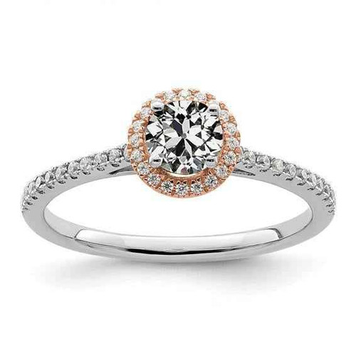 Vienna: Two .Tone Halo Wedding Ring