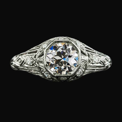 Victoria: Antique .Style Halo Ring