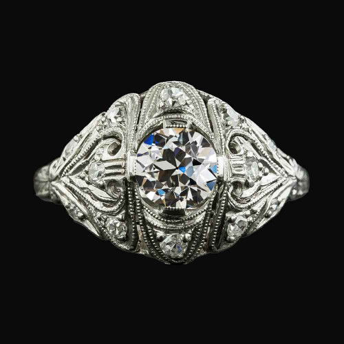 Victoria: Exquisite Halo Ring With Old Mine Cut Diamond .2.50ct Round Diamond