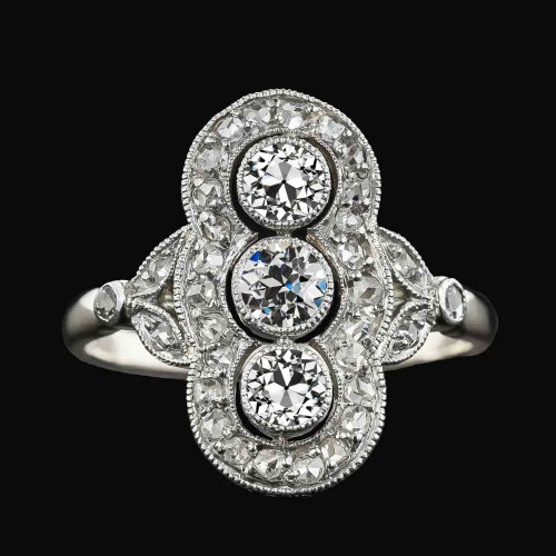 Isabella: Belle Époque Halo Ring .5ct Old Mine Cut Diamond