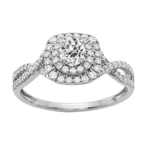 Florence: Antique .Inspired Double Halo Ring