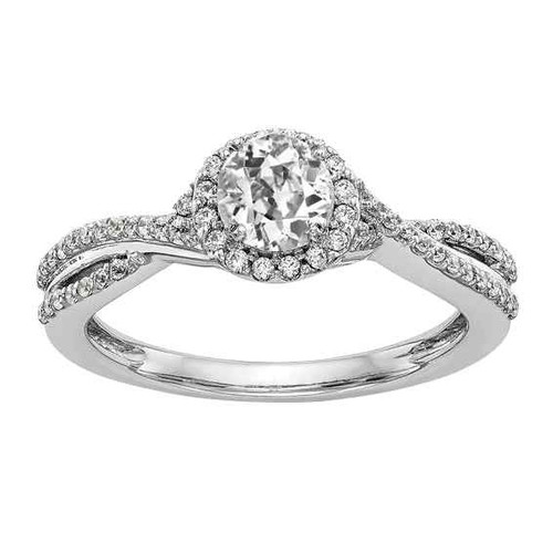 Victoria: Regal Halo Ring With Old Mine Cut Diamond .4.25ct Center Stone