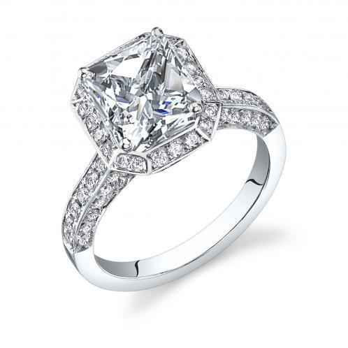 Isabella: Princess Cut Halo Engagement Ring .3.33ct Natural Diamond