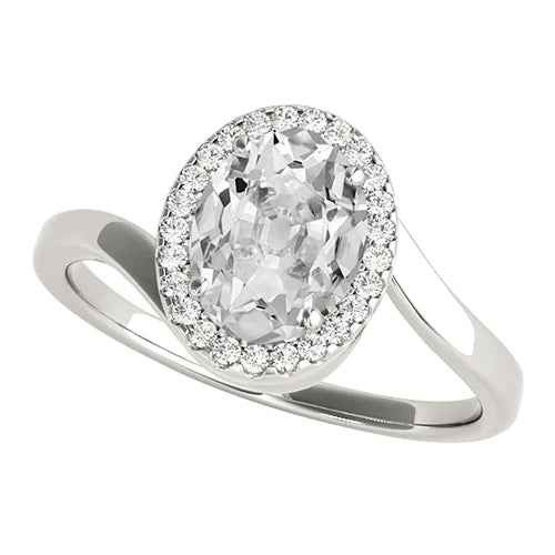 Vienna: Oval Old Mine Cut Diamond Halo Ring .5.50ct Center Diamond