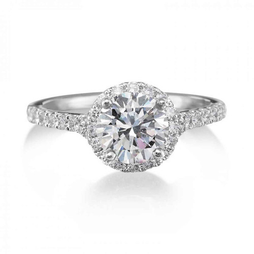 Isabella: Exquisite Halo Engagement Ring .1.36ct Natural Diamond Isabella: Exquisite Halo Engagement Ring .1.36ct Natural Diamond