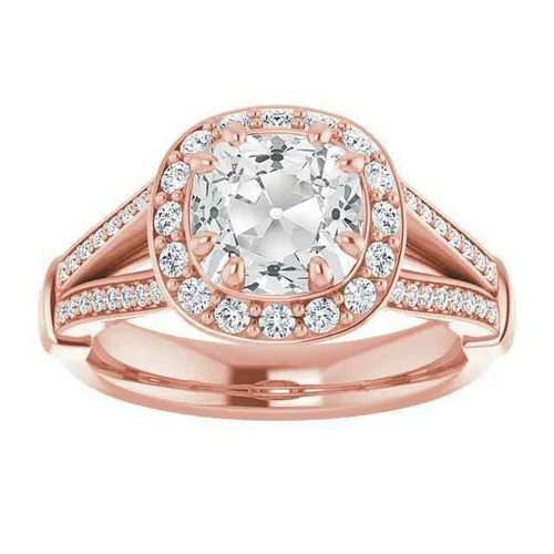 Madrid: Exquisite Halo Ring With Cushion .Cut Diamond